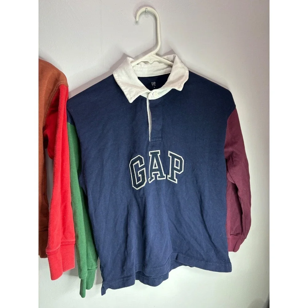 GAP Kids Colorblock Hoodie and Rugby Shirt Bundle Size M